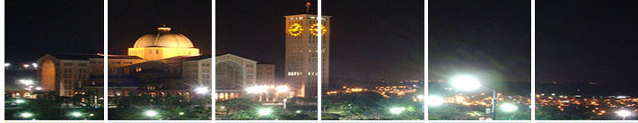 Foto da Cidade de Aparecida a noite.